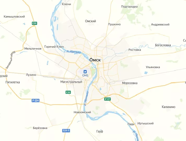 Карта Омска